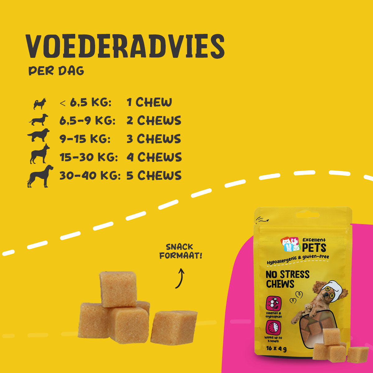 Excellent Pets No Stress Soft Chews 16 x 4 g - Afbeelding 3