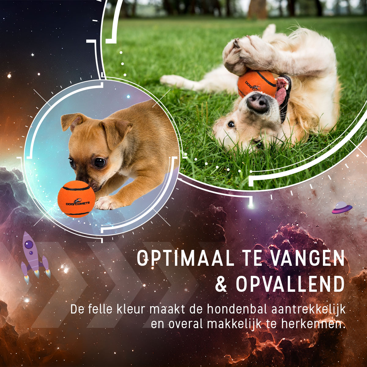 Dog Comets Tennisbal Starlight S Oranje (3-pack) - Afbeelding 4