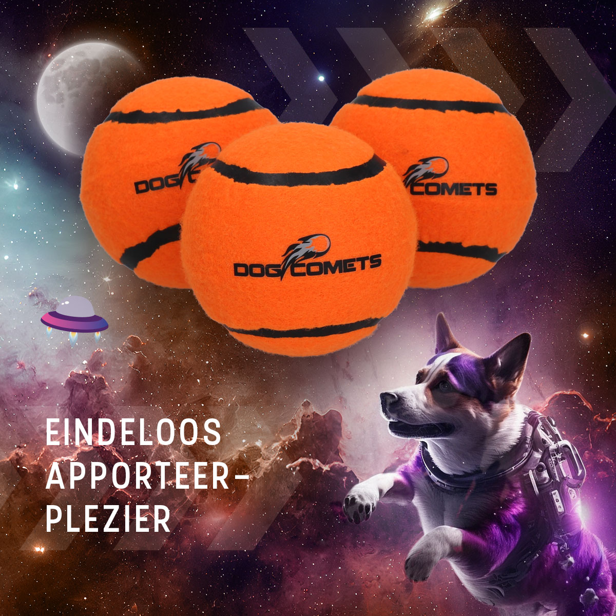 Dog Comets Tennisbal Starlight S Oranje (3-pack) - Afbeelding 5