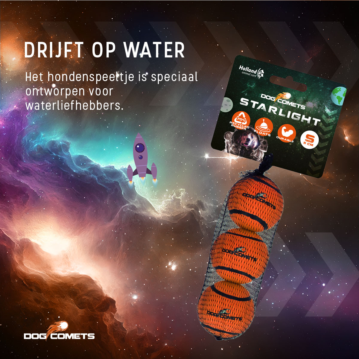 Dog Comets Tennisbal Starlight S Oranje (3-pack) - Afbeelding 6