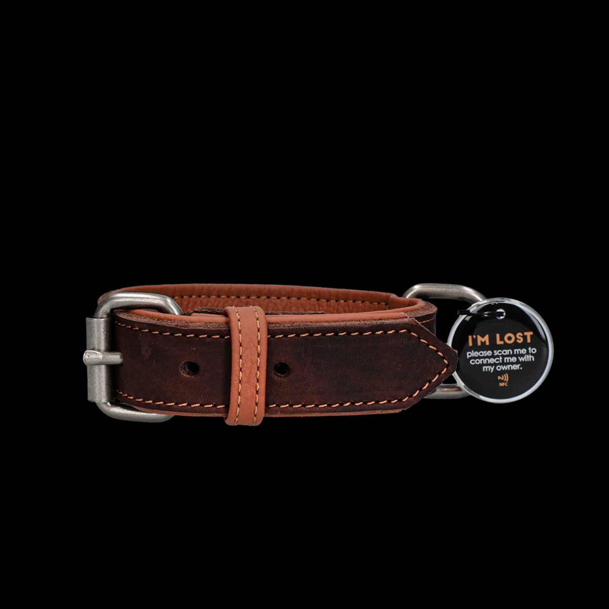 Spotted! Pro Leren Halsband Bruin 3 x 60 cm