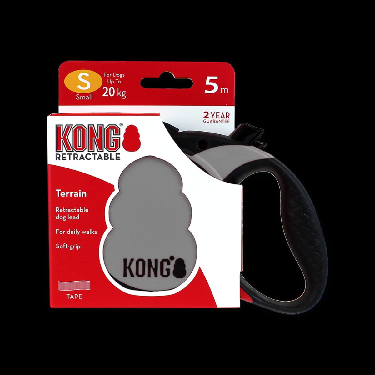 KONG Retractable Leash - Terrain Grijs S