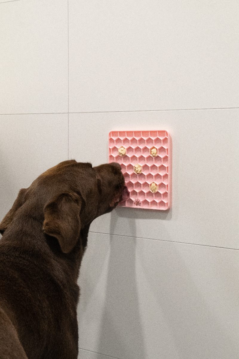 Eat Slow Live Longer Lick Mat Honeycomb Roze - Afbeelding 4