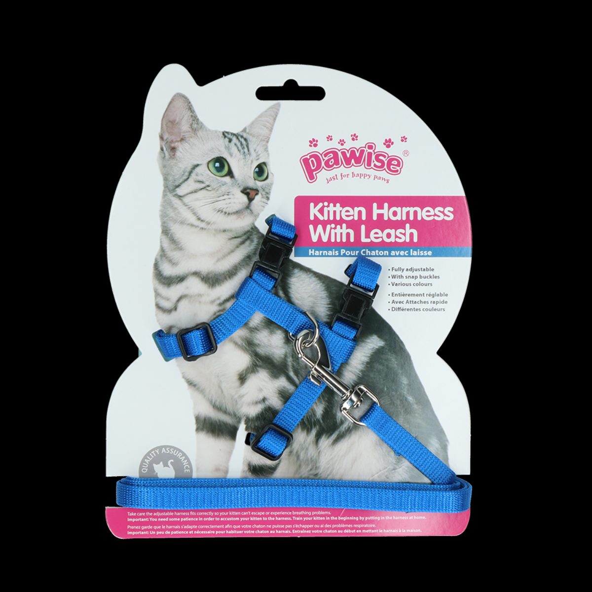 Pawise Kitten Harness With Leash Red/Blue S - Afbeelding 3
