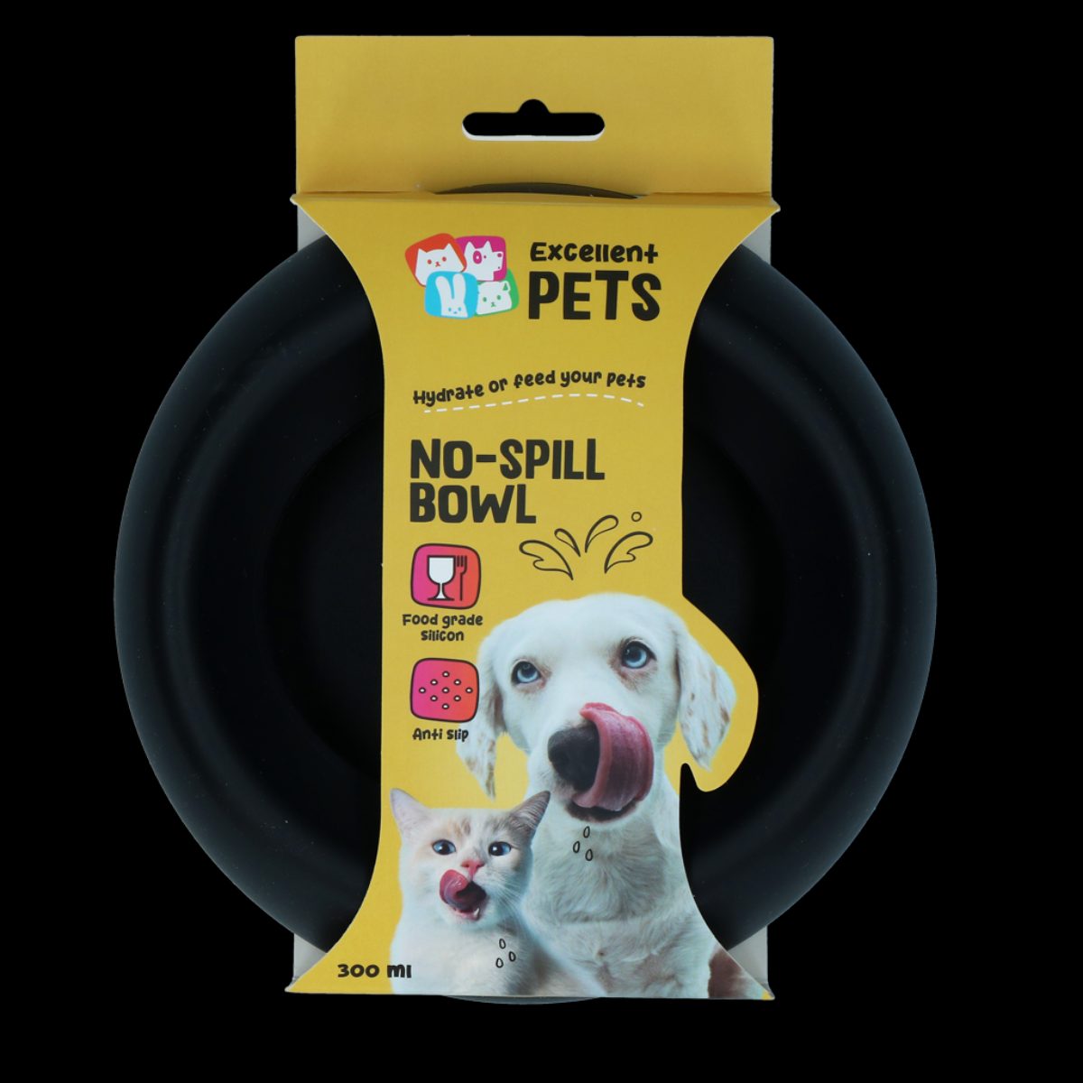 Excellent Pets No-Spill Bowl 300ml Antraciet S