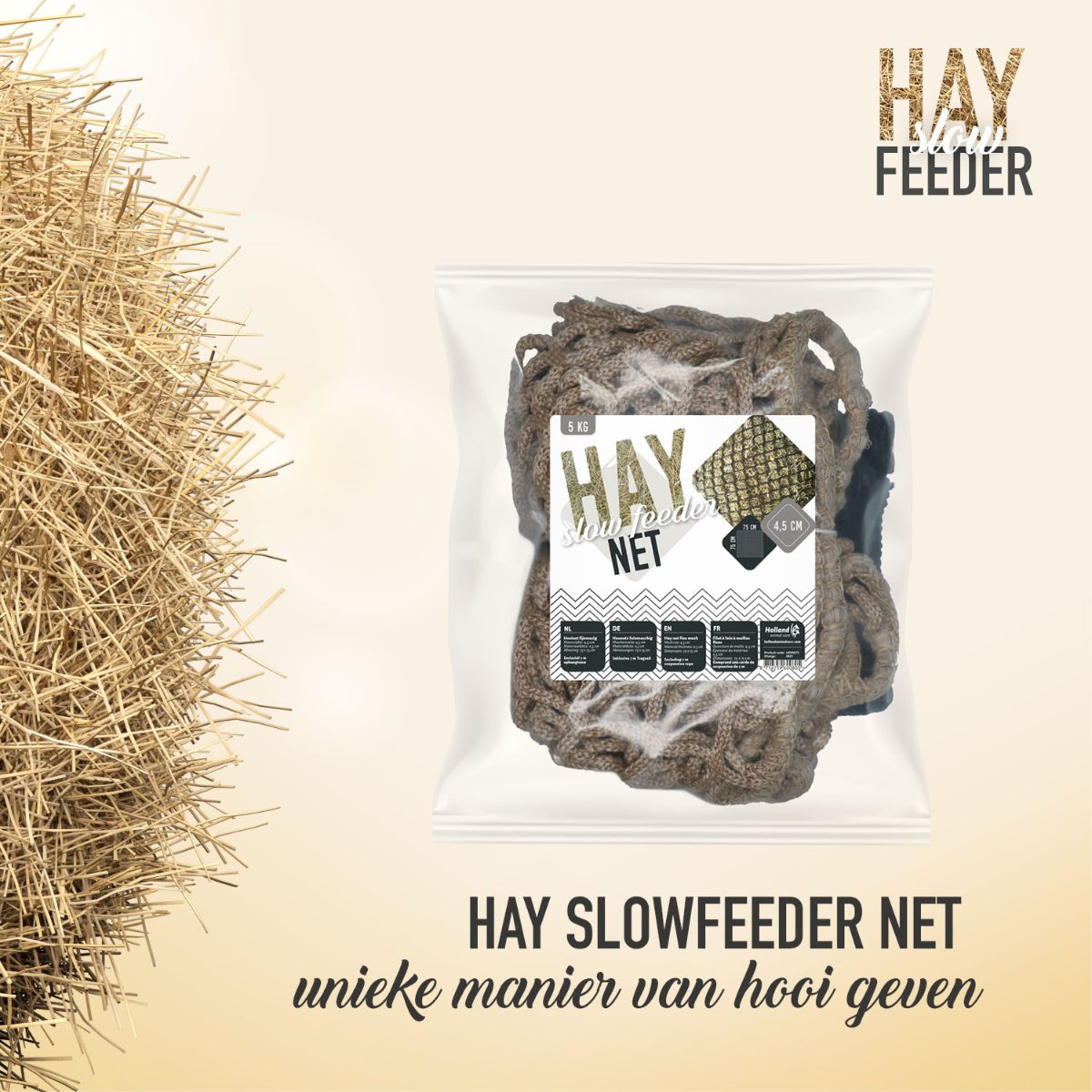 Hay Slow Feeder Net 5 kg (45 mm) - Afbeelding 4