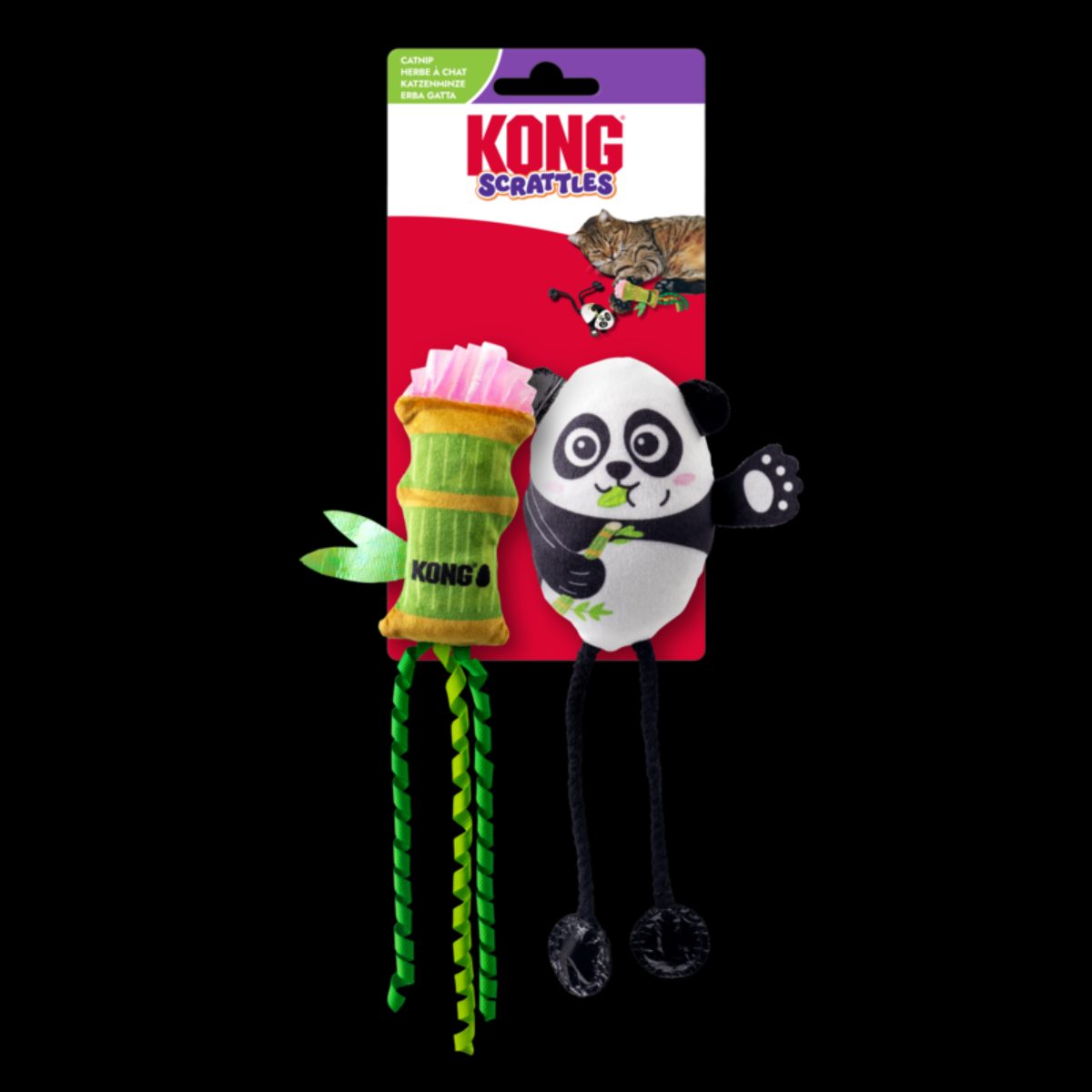 KONG Scrattles Panda 2-pk