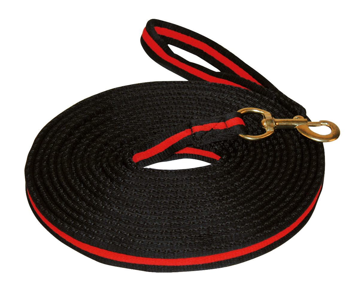 Longeerlijn zwart soft 8 meter Rood