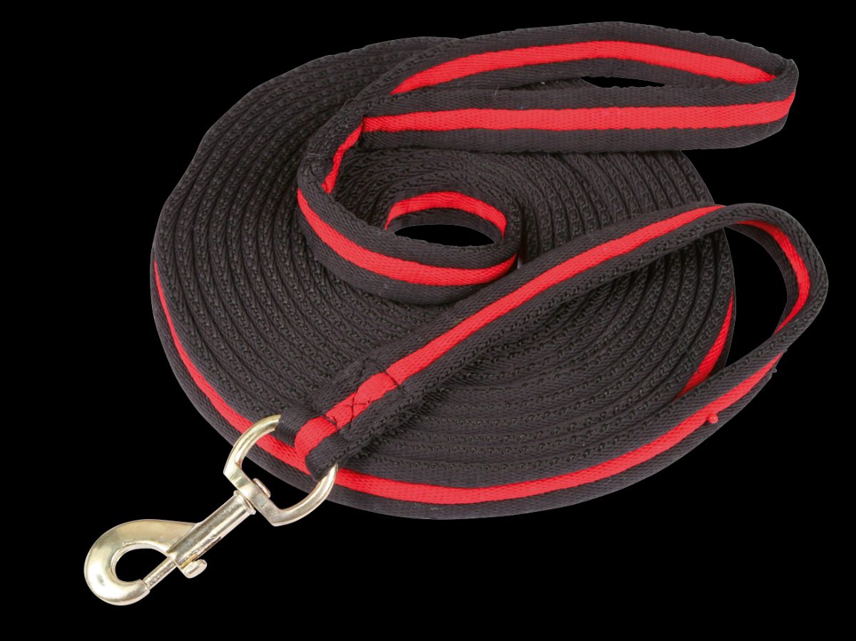 Longeerlijn zwart soft 8 meter Rood - Afbeelding 3
