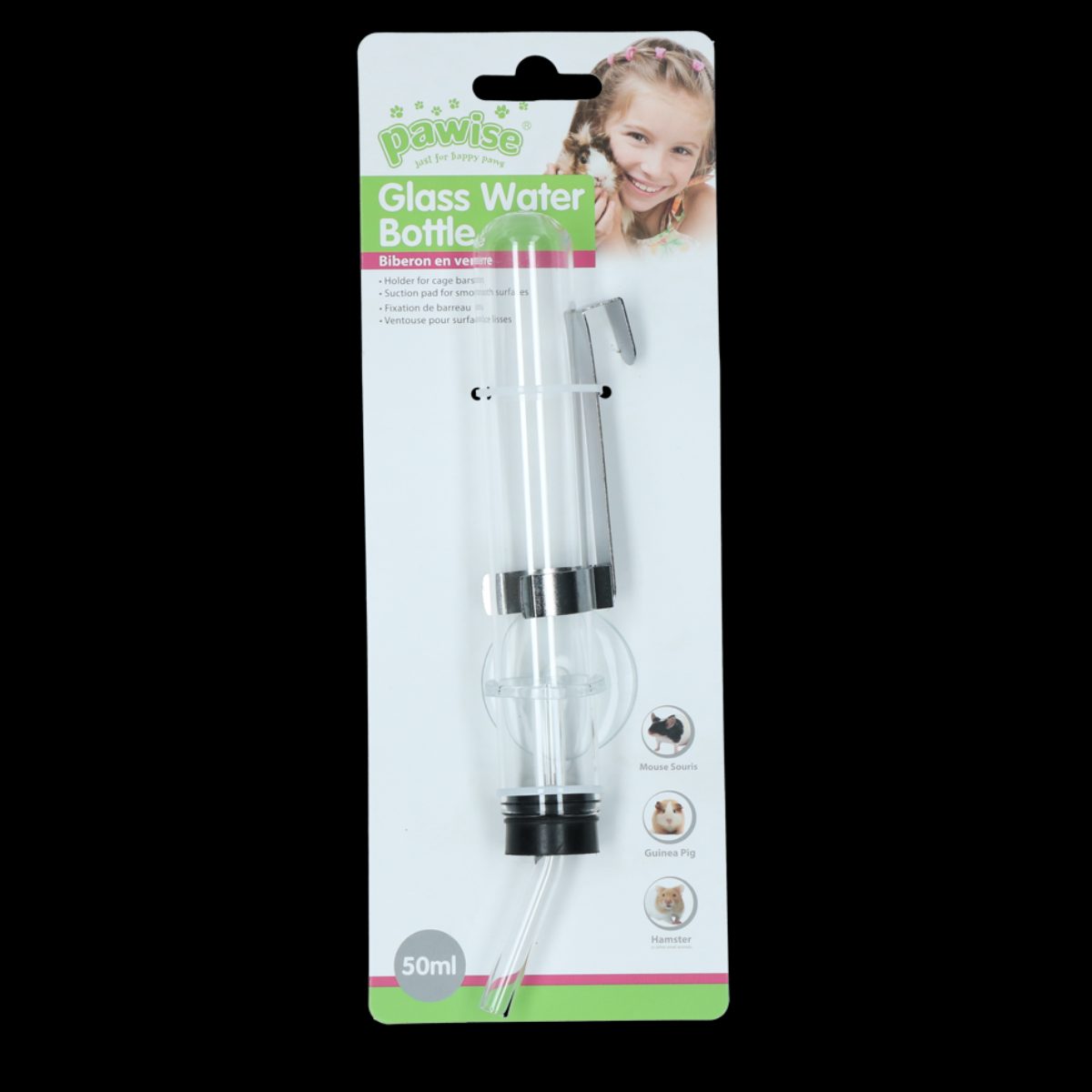 Pawise Hamster Glass Water Bottle