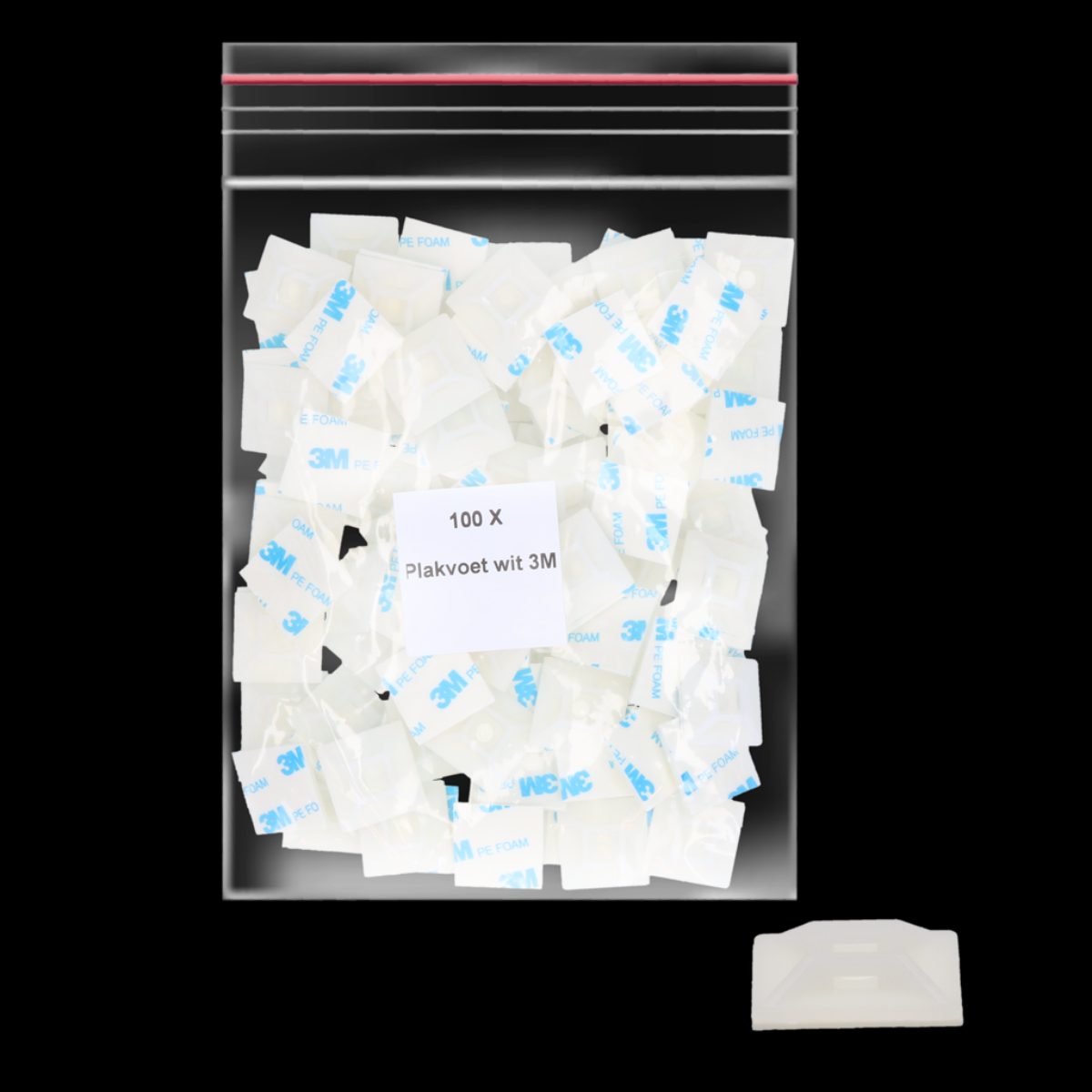 Plakvoet 3M transparant t.b.v. bevestigingsdraad 100 st