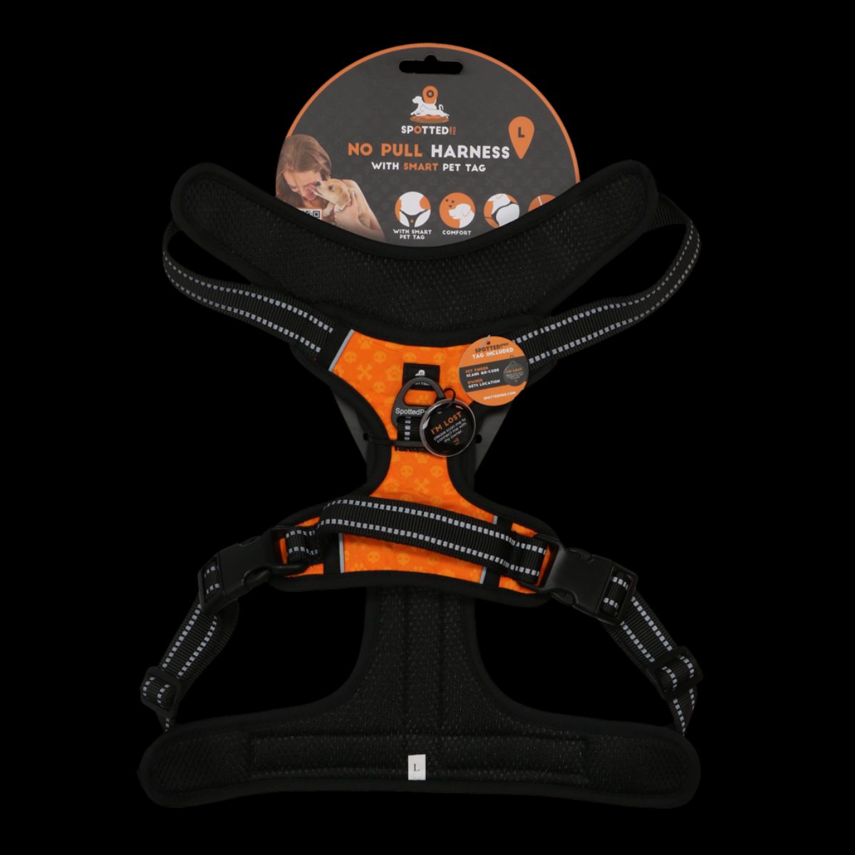 Spotted! Pro No Pull Harnas Oranje L