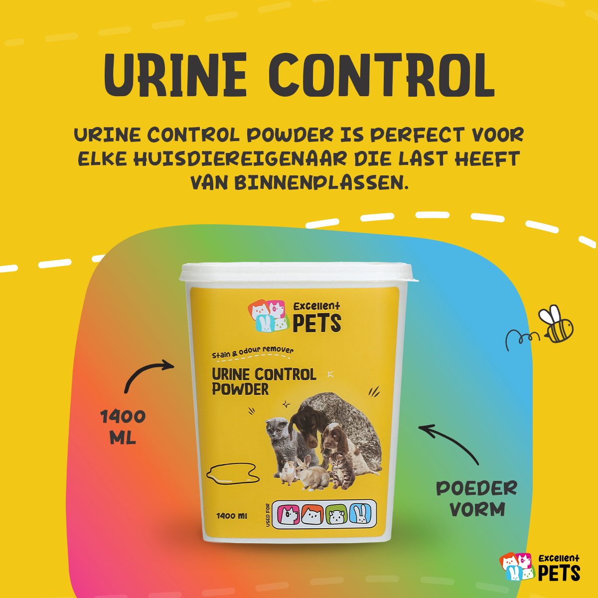 Excellent Pets Urine Control Powder 1400 ml - Afbeelding 2
