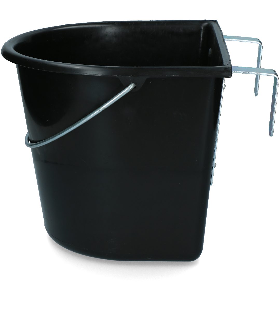 vPlast Voerbak met haken & hengsel 15 l Zwart