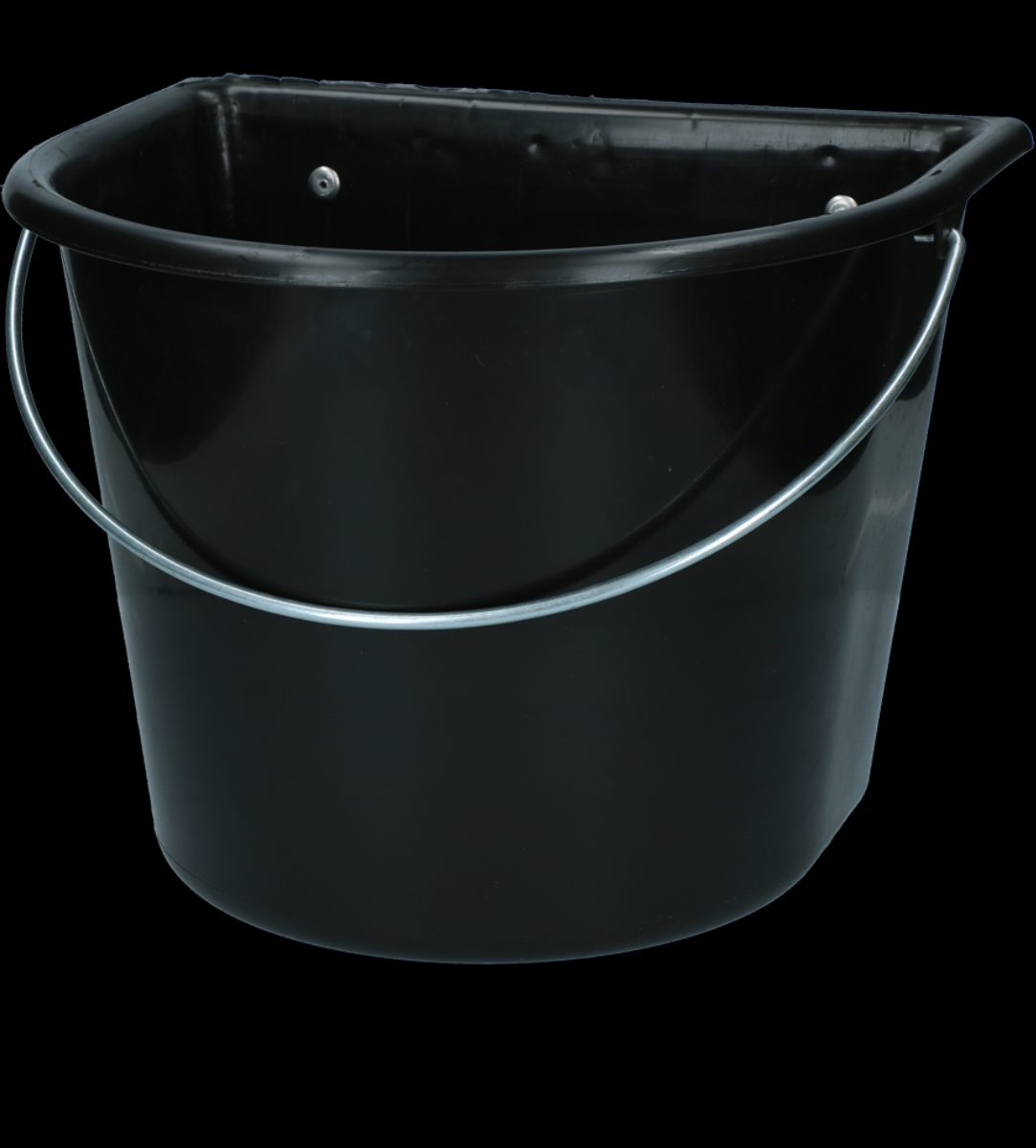 vPlast Voerbak met haken & hengsel 15 l Zwart - Afbeelding 2