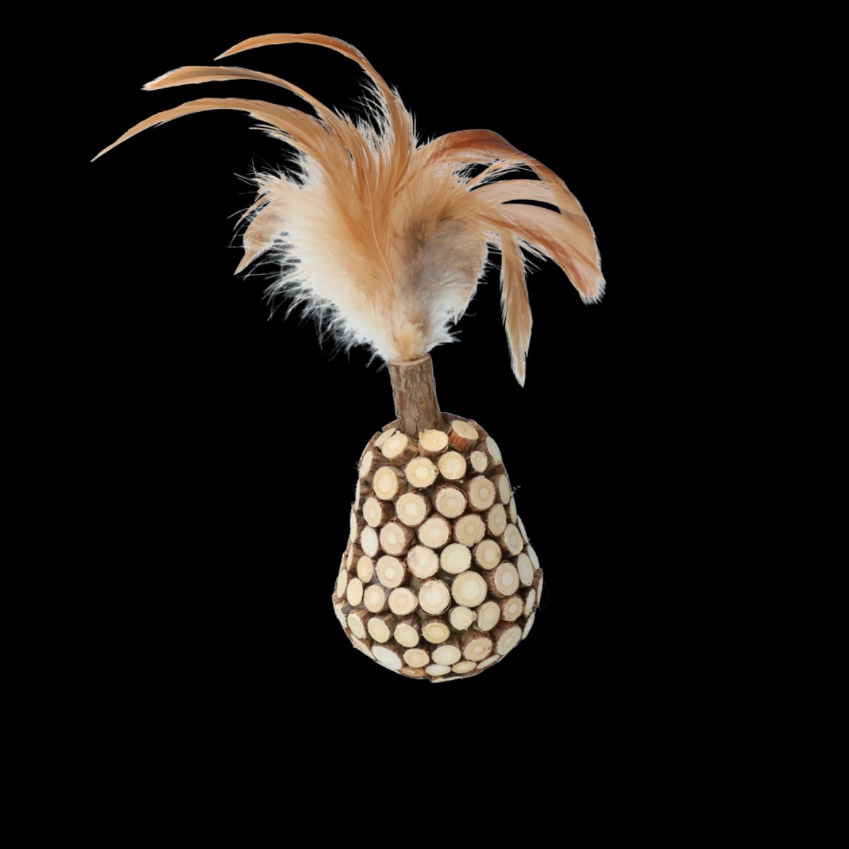 Addicted! Wooden Wobbler with Feathers - Afbeelding 2