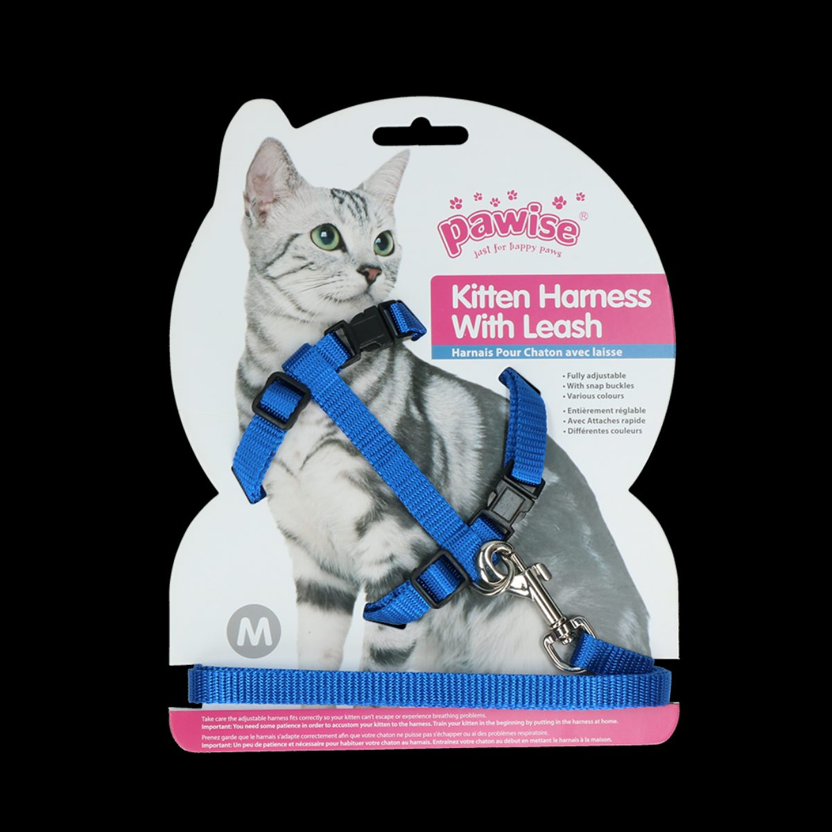 Pawise Kitten Harness With Leash Red/Blue M - Afbeelding 3