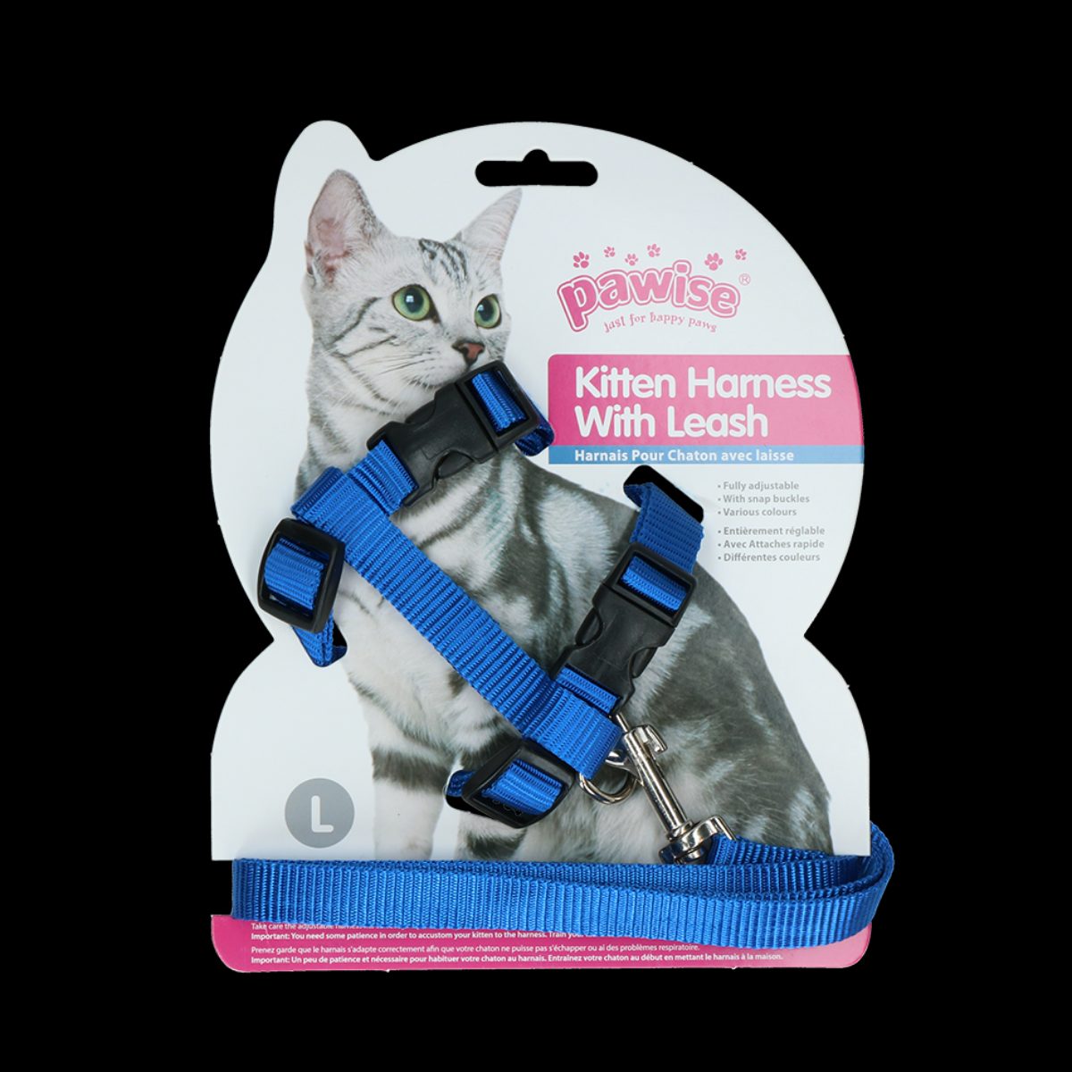 Pawise Kitten Harness With Leash Red/Blue L - Afbeelding 3