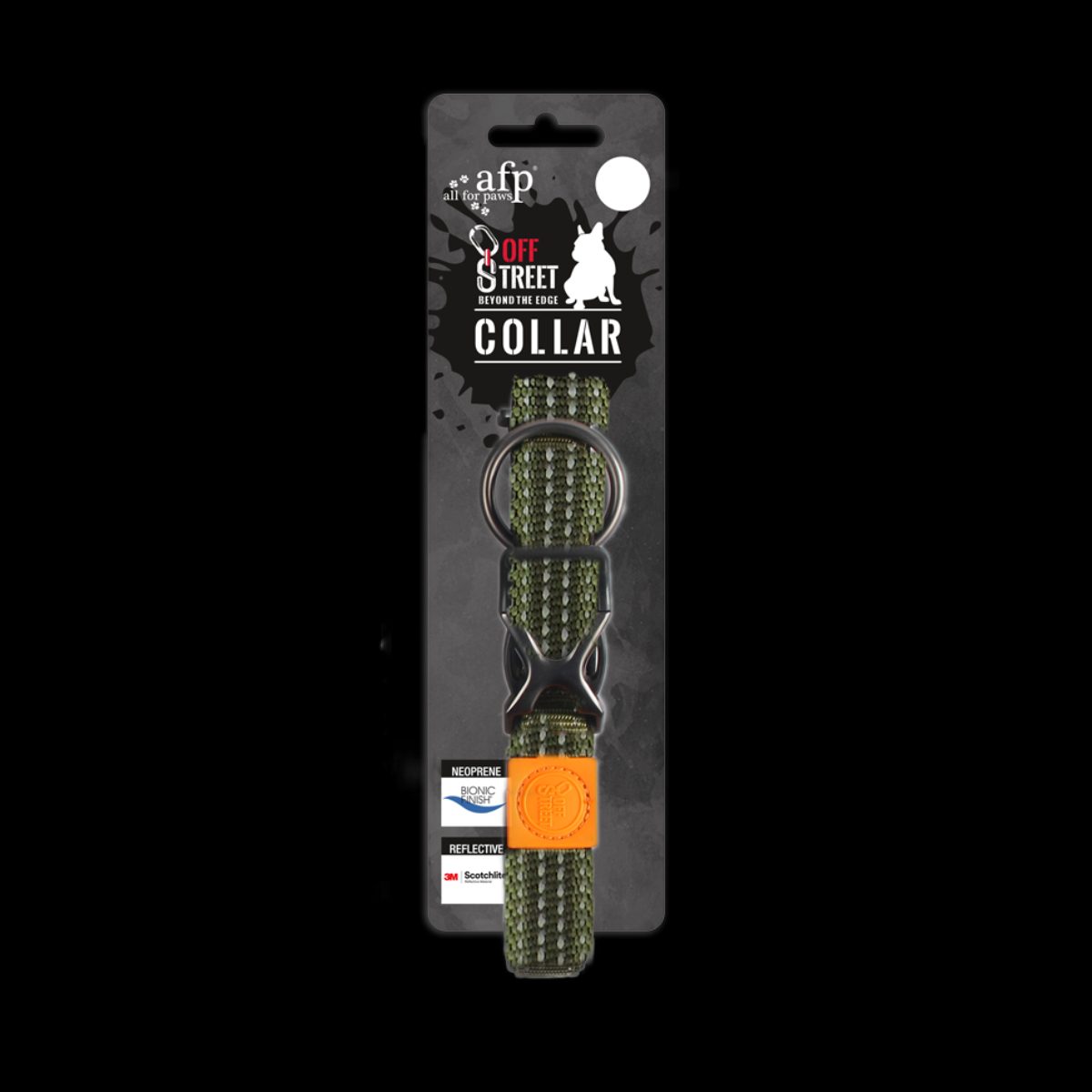 AFP Off Street - Dog Collar Olijfgroen M