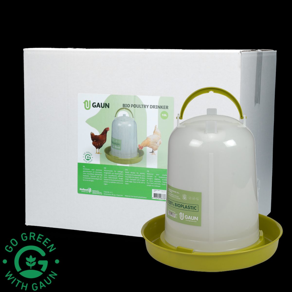 Gaun Pluimvee Drinktoren Bio Limoengroen 10 l