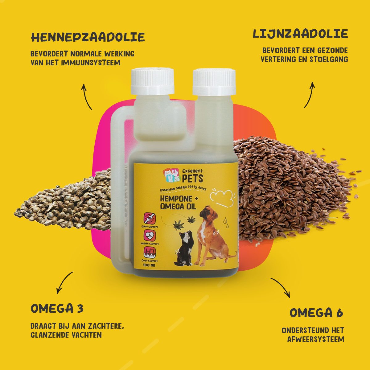 Excellent Pets HempOne + Omega Oil 100 ml - Afbeelding 5