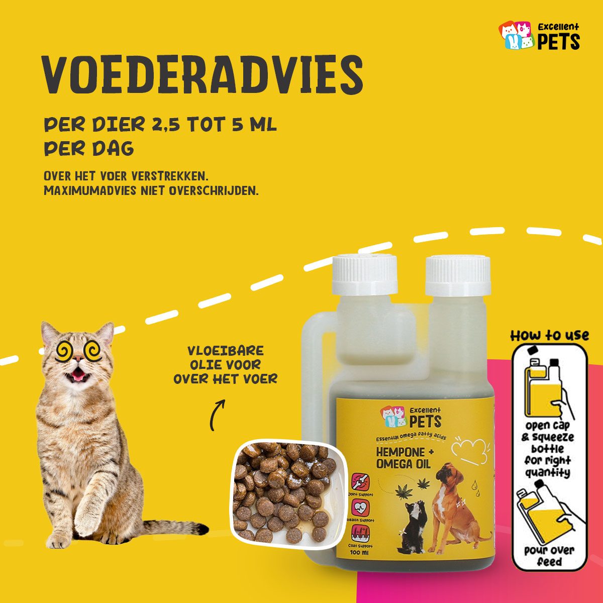 Excellent Pets HempOne + Omega Oil 100 ml - Afbeelding 6