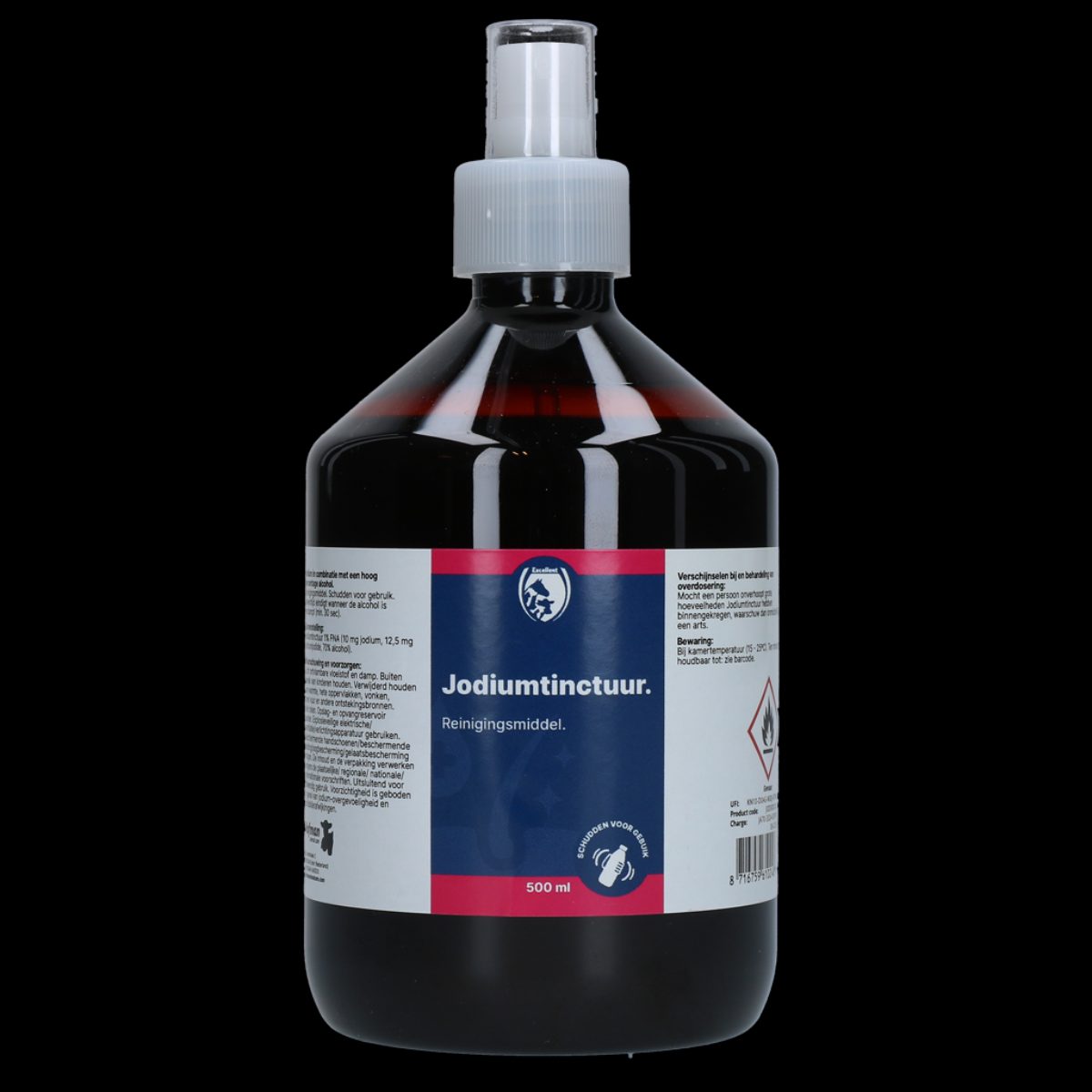 Jodiumtinctuur 1% (10 mg per ml) & 70% Alcohol 500 ml