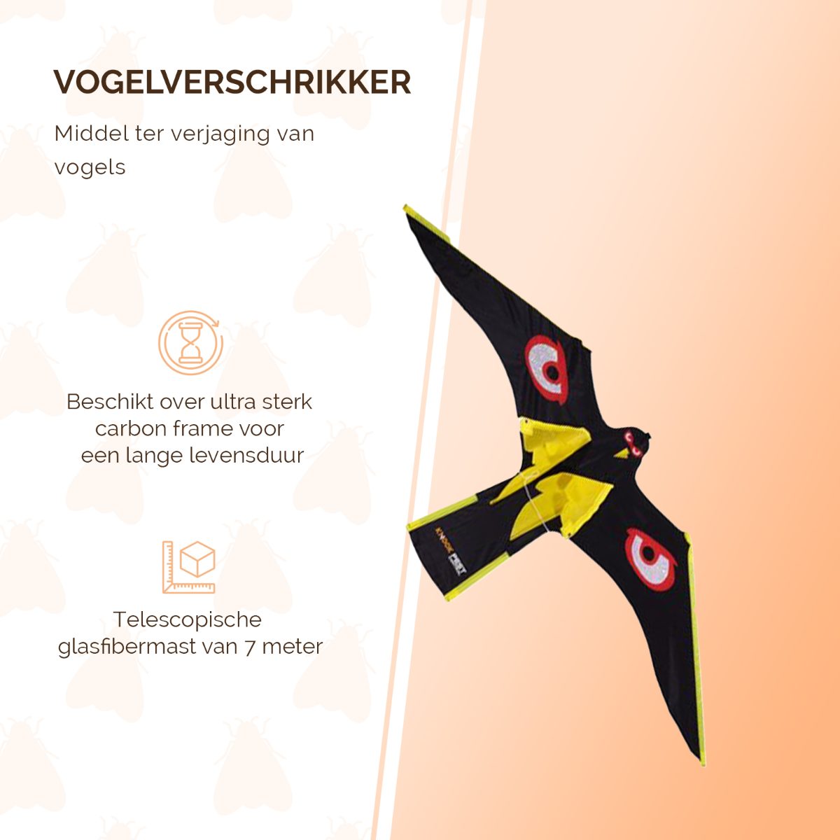 Knock Pest Vogel Verschrikker vlieger complete set 7 m - Afbeelding 2