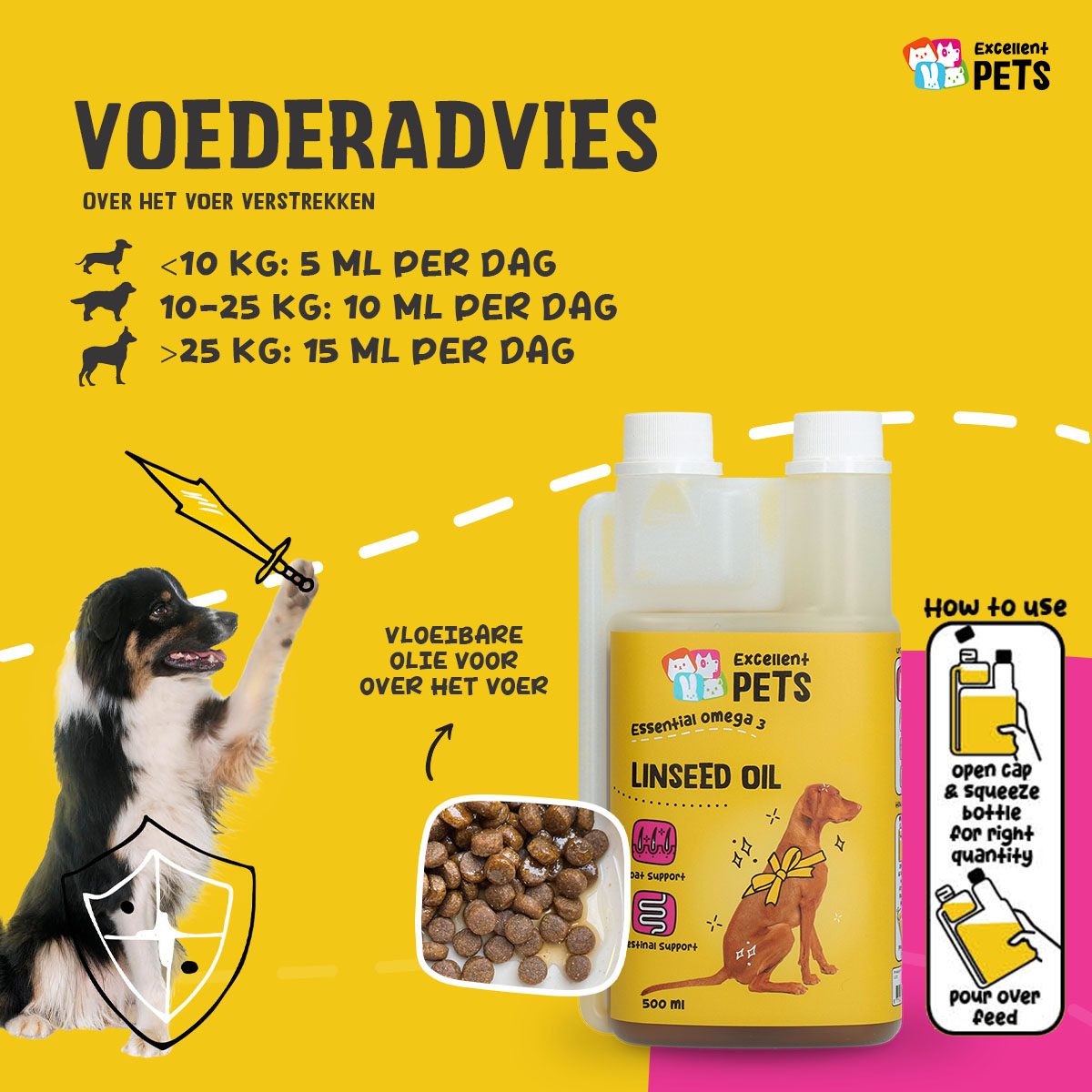 Excellent Pets Linseed Oil 500 ml - Afbeelding 2