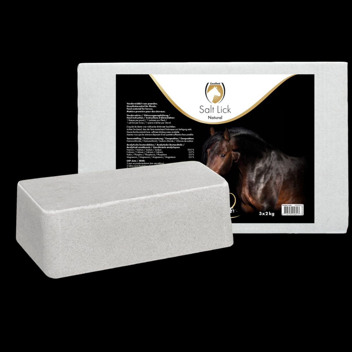 Excellent Horse Salt Lick Naturel 3 x 2 kg