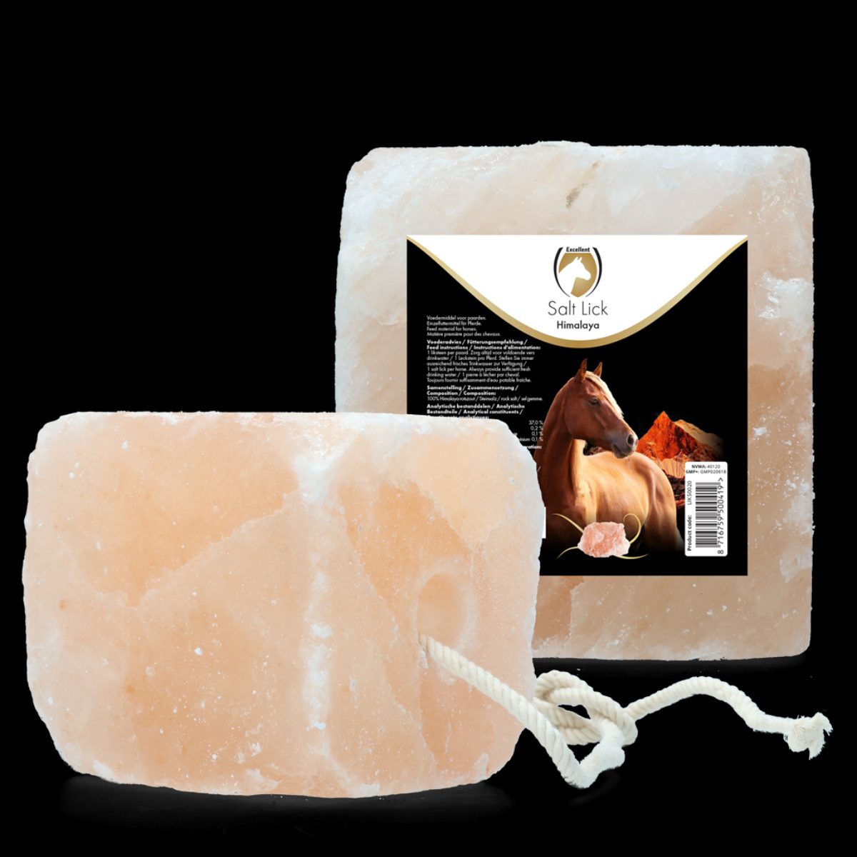 Excellent Horse Salt Lick Himalaya 2-3 kg (Met touw)