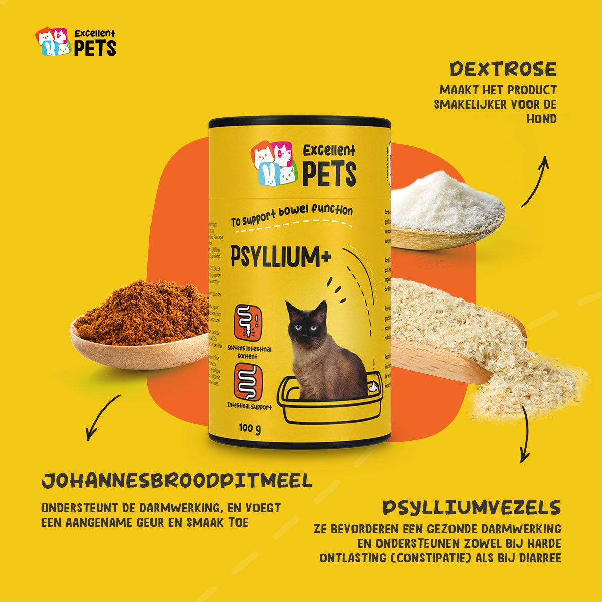 Excellent Pets Cat Psyllium+ 100 g - Afbeelding 5