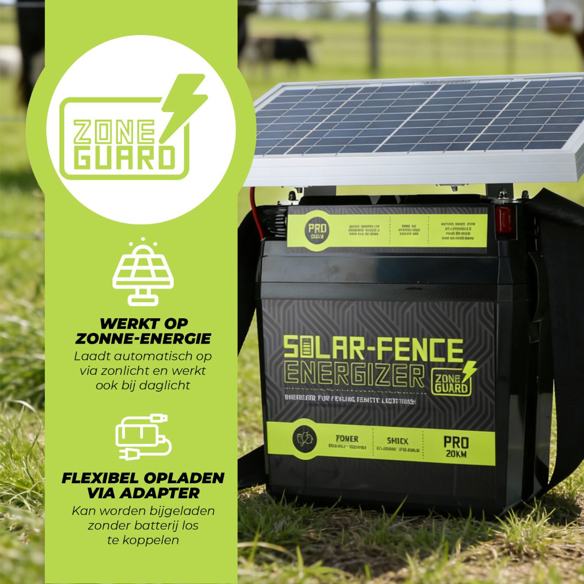 ZoneGuard Solar-Fence Energizer Pro 20 km - Afbeelding 2